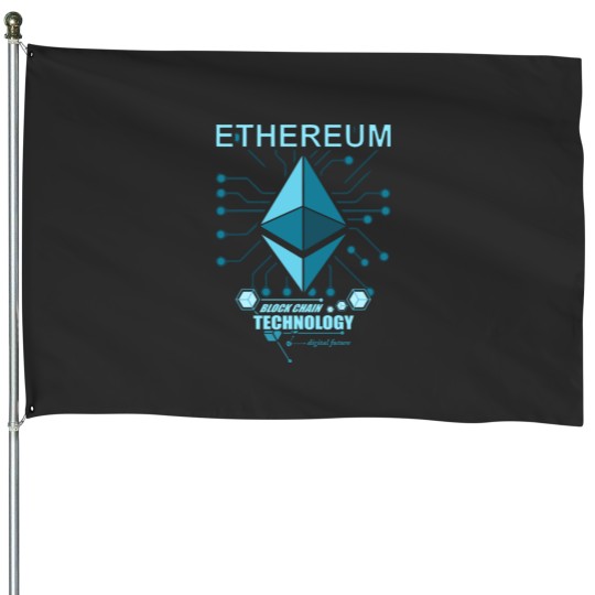 Discover Ethereum - ETH - Digital Cryptocurrency Logo House Flags