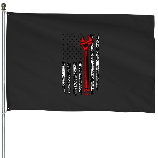 Discover Mechanic Wrench USA Flag Shirt House Flags