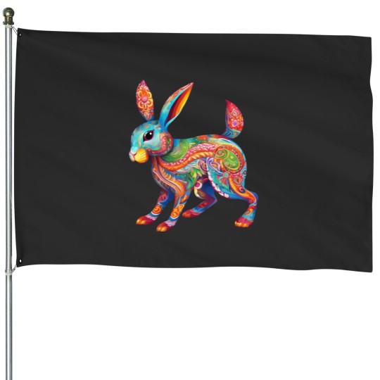 Discover Alebrije Rabbit (7) House Flags
