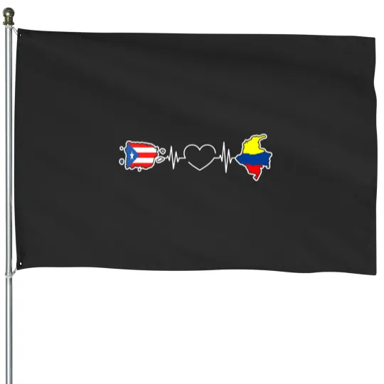 Discover puerto rico colombia flag puerto rican colombian heartbeat House Flags