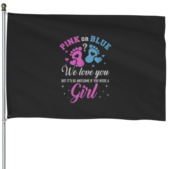 Discover 1 Pink or blue gigi loves you Classic House Flags