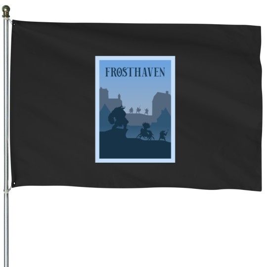 Discover Frosthaven Board Game-Minimalist Travel Style-Gaming Art House Flags