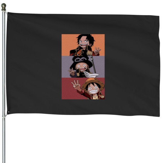 Discover Luffy and Sabo and Ace House Flags