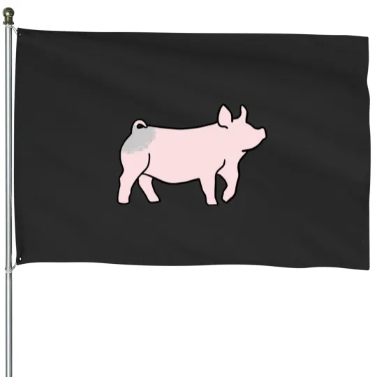 Discover Blue Butt Show Pig Sticker House Flags