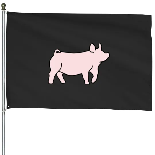 Discover Yorkshire Show Pig Sticker House Flags