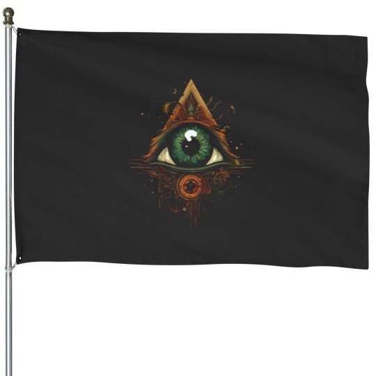 Discover Spiritual Enlightenment Witchcraft Third Eyeball Goth Eye House Flags