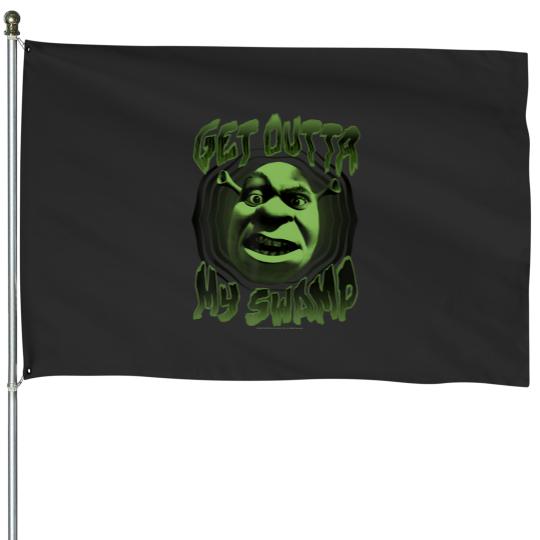 Discover shrek get outta my swamp House Flags