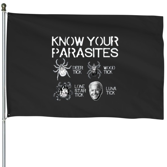 Discover Know Your Parasites Tick Biden Print On Back Luna Tick T-Shirt House Flags