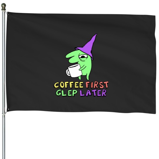 Discover glep coffee smiling friends House Flags