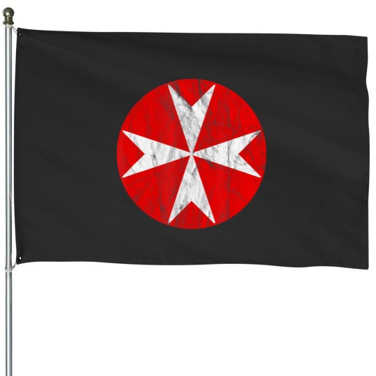 Discover the cross of malta vintage House Flags