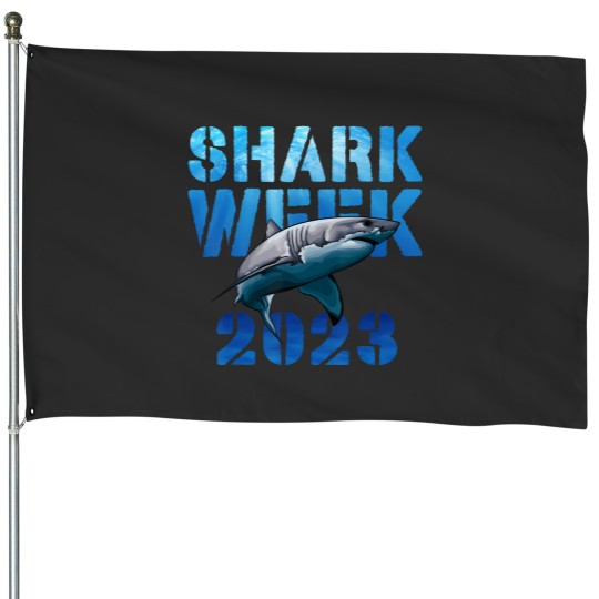 Discover shark 2023 week lover animal ocean summer scuba divers House Flags