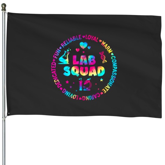 Discover House Flags for Lab Week Lab Techs Featuring Tie Dye Design