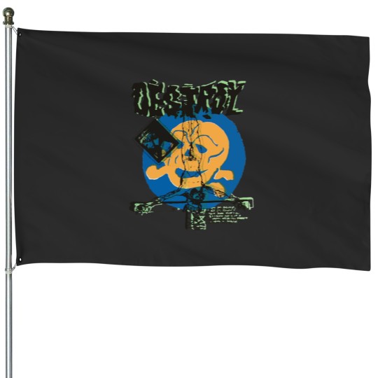 Discover Destroy Skull-Punk Rock House Flags