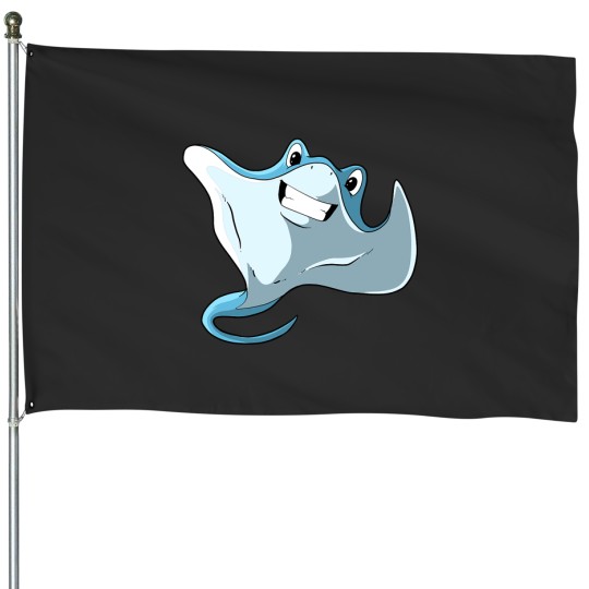 Discover Cute cartoon stingray House Flags