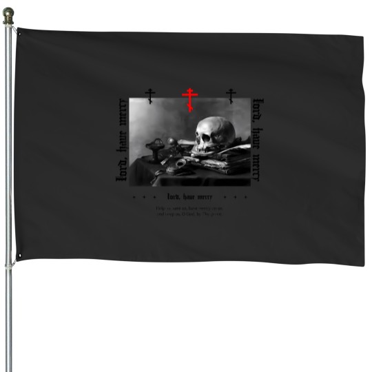 Discover orthodox christian skull, mount athos monk House Flags