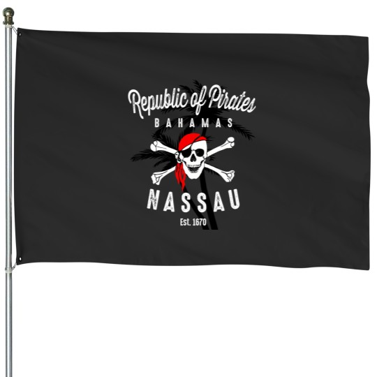 Discover republic of pirates nassau bahamas vintage summer House Flags