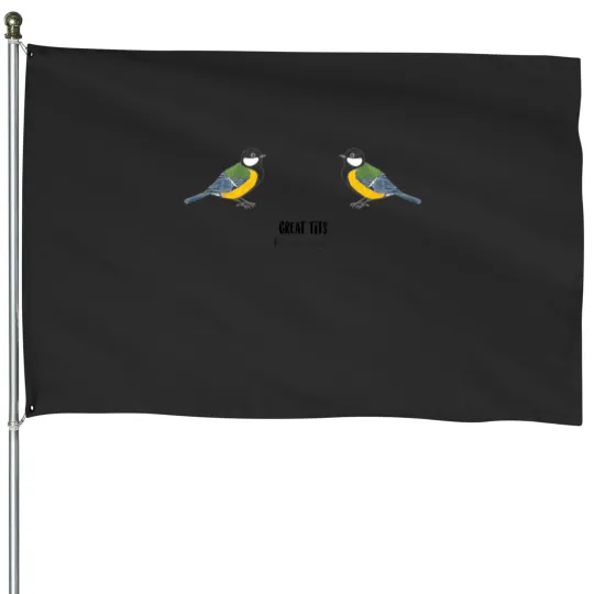 Discover Great-Tits--Parus Major House Flags