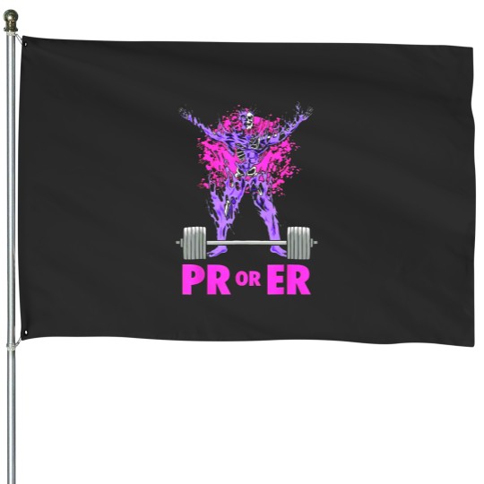 Discover pr or er weightlifting bodybuilding fitness gym workout House Flags