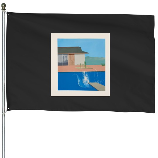 Discover Pool Big Splash  David Hockney Art Print Bronc   4 House Flags