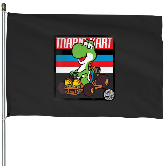 Discover nintendo kart yoshi old school graphic House Flags