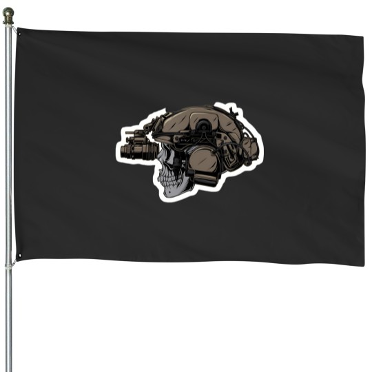 Discover solider skull tactical operator military veteran morale House Flags