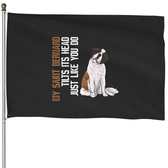 Discover saint bernard dog st bernard House Flags