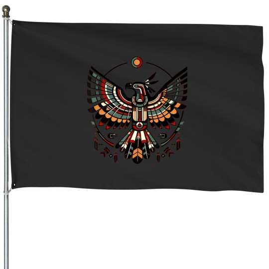 Discover thunderbird native american tribal art House Flags