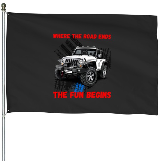 Discover 4x4-Jeep-Wrangler House Flags