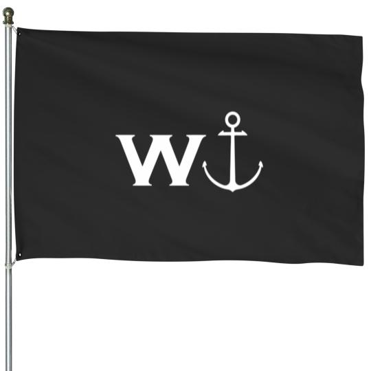 Discover w anchor wanker funny sailing boating House Flags
