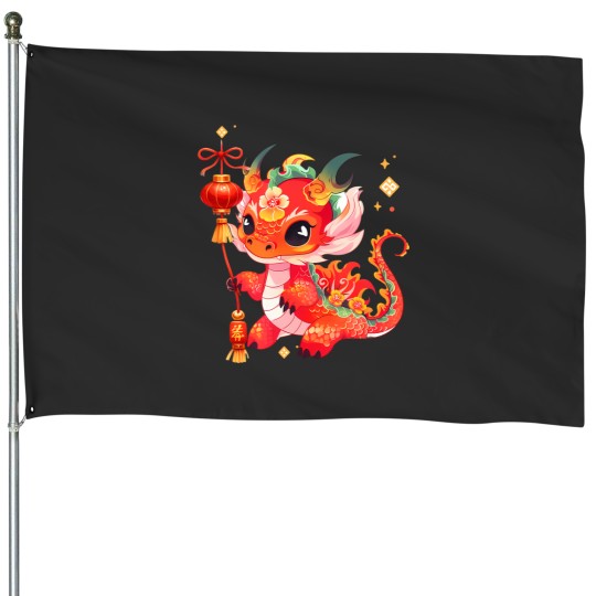 Discover chinese new year 2024 year of the dragon lunar celebrations t House Flags