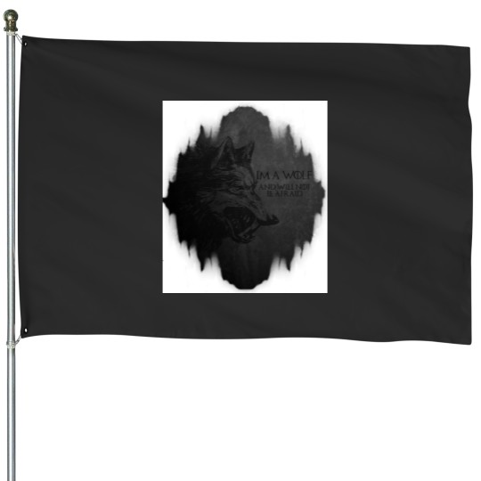 Discover Im a wolf House Flags