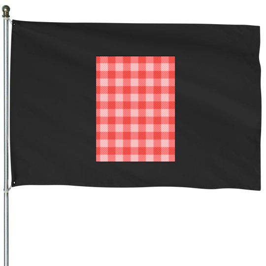 Discover Red checkered tablecloth pattern Graphic House Flags
