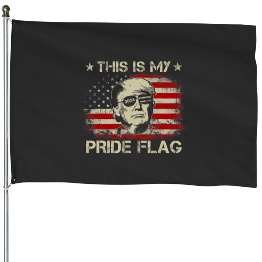 Discover this is my pride flag 2024 american flag 4th of july House Flags