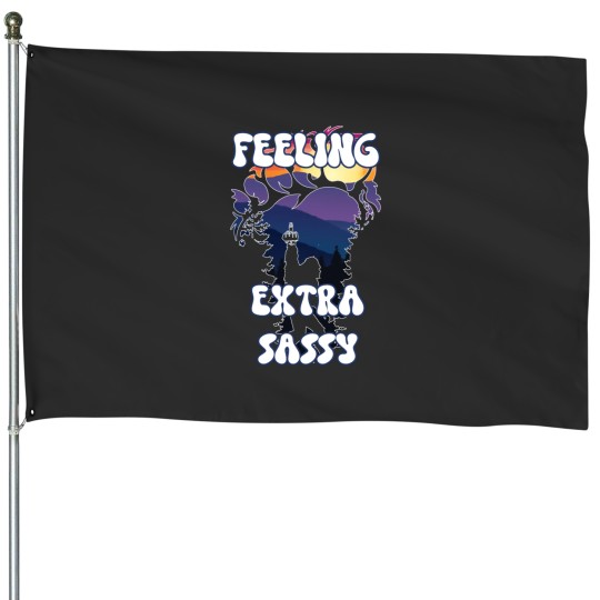 Discover Feeling Extra Sassy Funny Sasquatch Giving the MiddleFinger House Flags