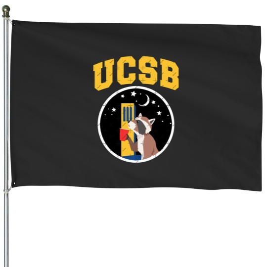 Discover UCSB Raccoon (Black) Active House Flags