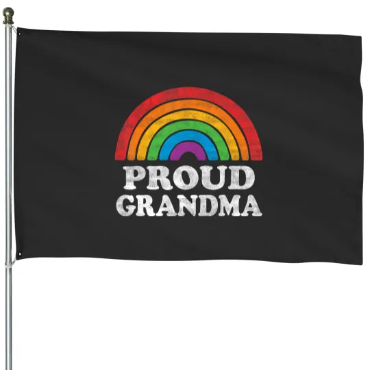 Discover proud grandma lgbtq rainbow support lgbt gay pride month House Flags