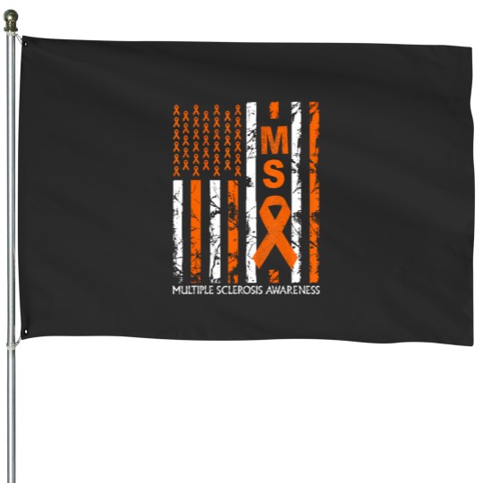 Discover ms multiple sclerosis awareness red flag go orange vintage House Flags