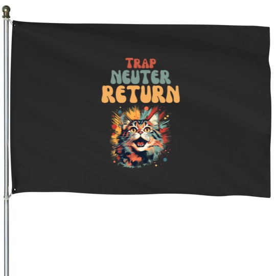 Discover Trap Neuter Return Cat Design - Supporting Feral Cats&39; Welfare House Flags