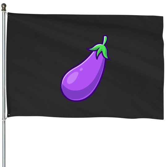 Discover Eggplant Vegetable Cartoon Eggplant Vegetable Cartoon House Flags