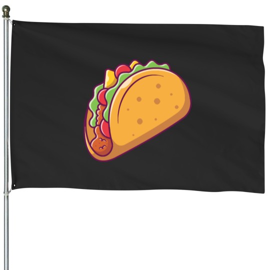 Discover Taco Taco cartoon House Flags