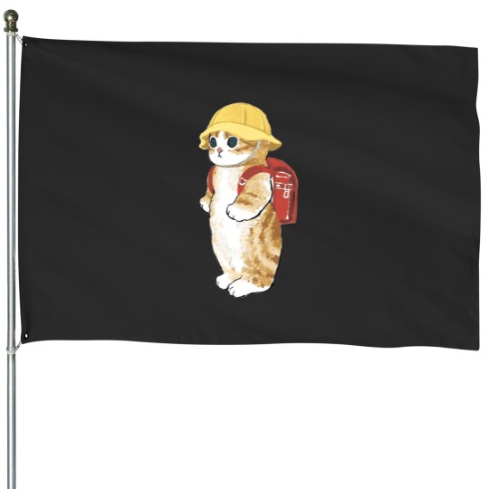 Discover kawaii kitty cat cute camping scout kittens-best-selling gift House Flags