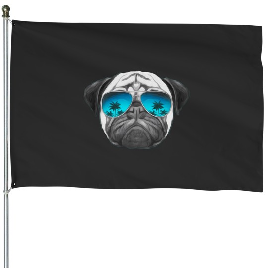Discover Artful Dogs - Dog On The Rocks House Flags