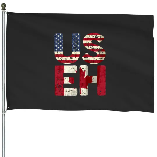Discover Canada Us Eh American Canadian Flag Vintage America Colors Patriotic Gifts House Flags