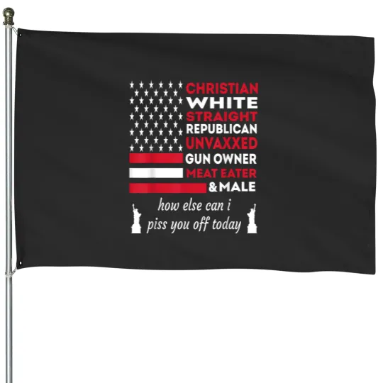 Discover christian white straight Independence Day Memorial day pride House Flags