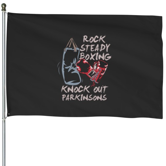 Discover Rock Steady Boxing Knock Out Parkinsons Fighter House Flags