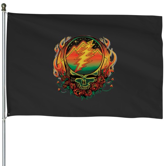 Discover Grateful Mountain Dead House Flags