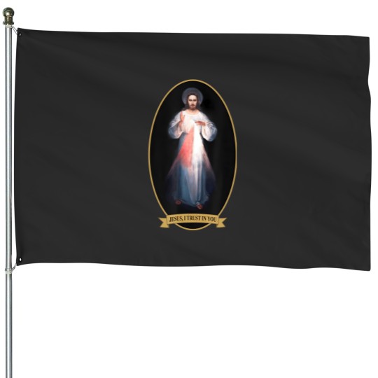 Discover divine mercy, jesus i trust in you House Flags