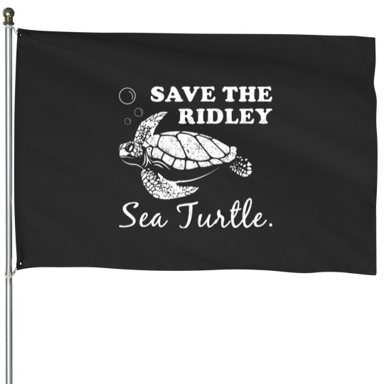 Discover Save The Ridley Sea Turtle House Flags