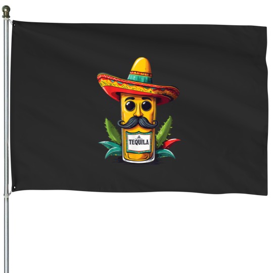 Discover Tequila Drink Cinco De Mayo Fun Design House Flags