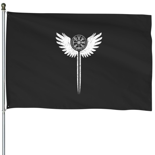 Discover Valkyrie Wings And Vegvisir Five 68 Torino Gt House Flags